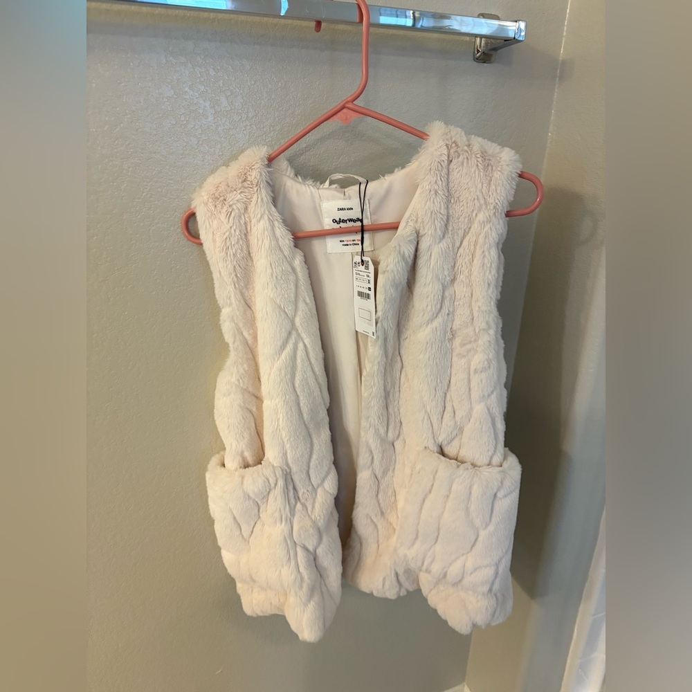 Zara Kids Cream Furry Vest